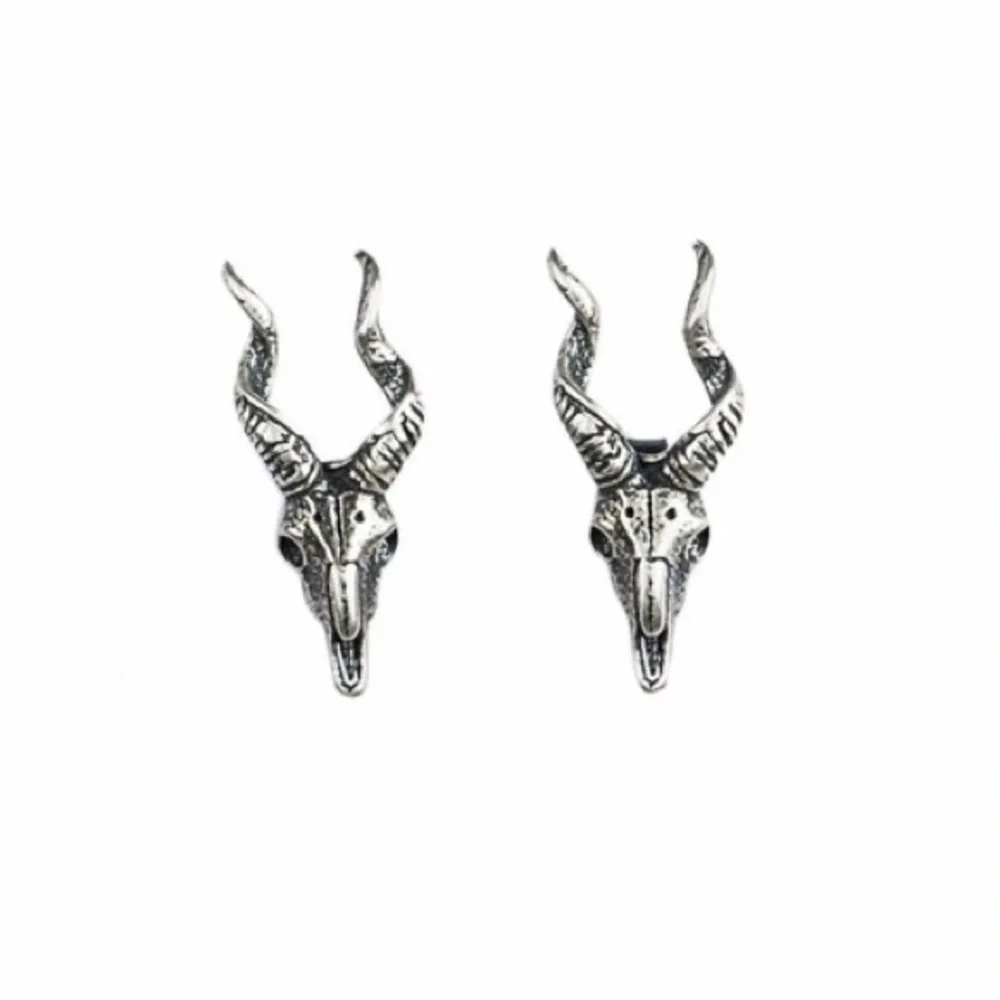 Single Accent Tide Male Sheep Head Ear Men's Earrings S925 Silver Earrings